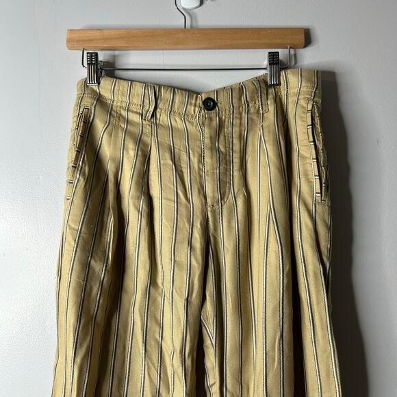 Free People Heat Wave Chino Pants Women’s 6 Classic Stripes Slouchy Button Fly - Picture 3 of 10